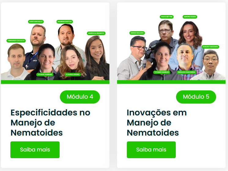 Módulos avançados do curso on-line Nematech
